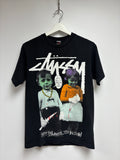 STUSSY HAPPY HALLOWEEN YOU SUCKAS BLACK T-SHIRT WITH TWO KIDS HOLDING KNIFES