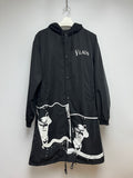 19SS SS19 UNDERCOVER PARKA RAINCOAT IN BLACK WITH STRIKING GRAPHIC AND VLADS FONT