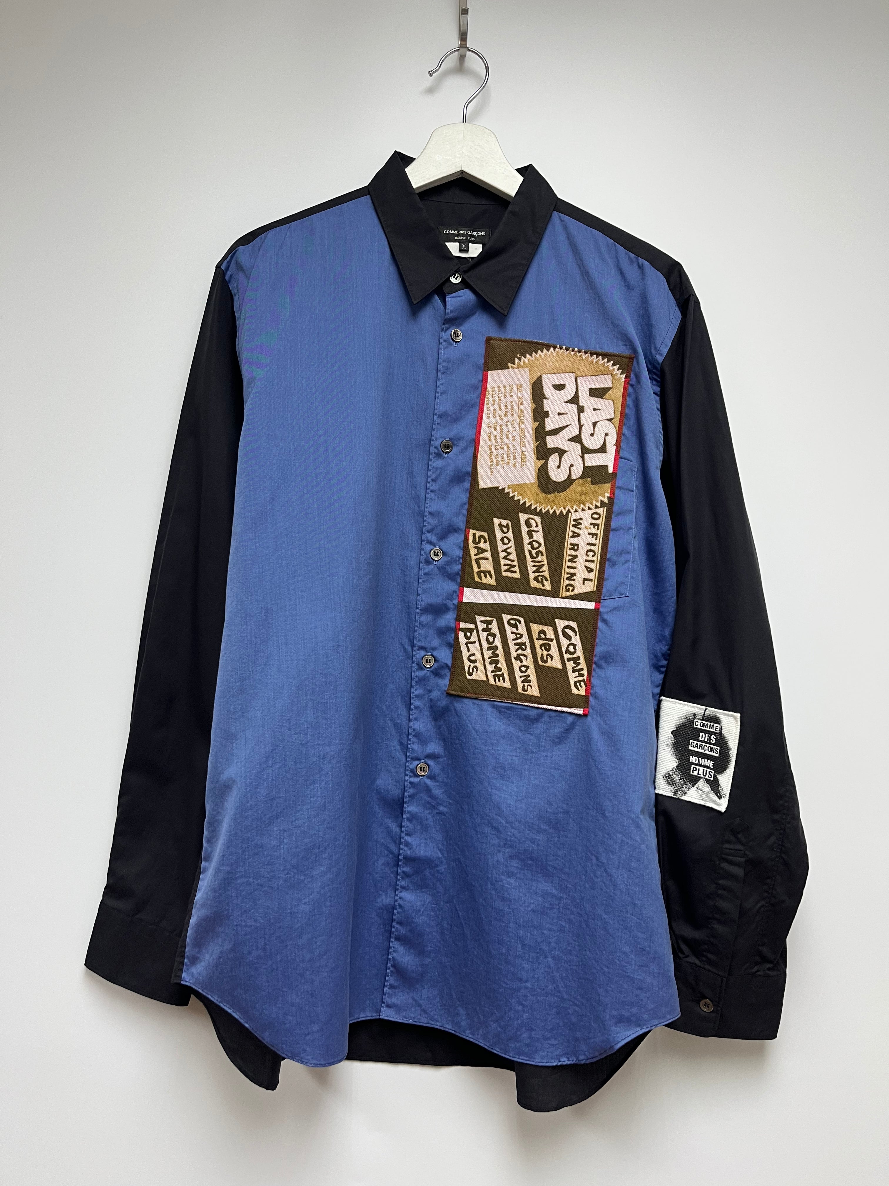 COMME des GARÇONS HOMME PLUS X JAMIE REID PATCHED SHIRT