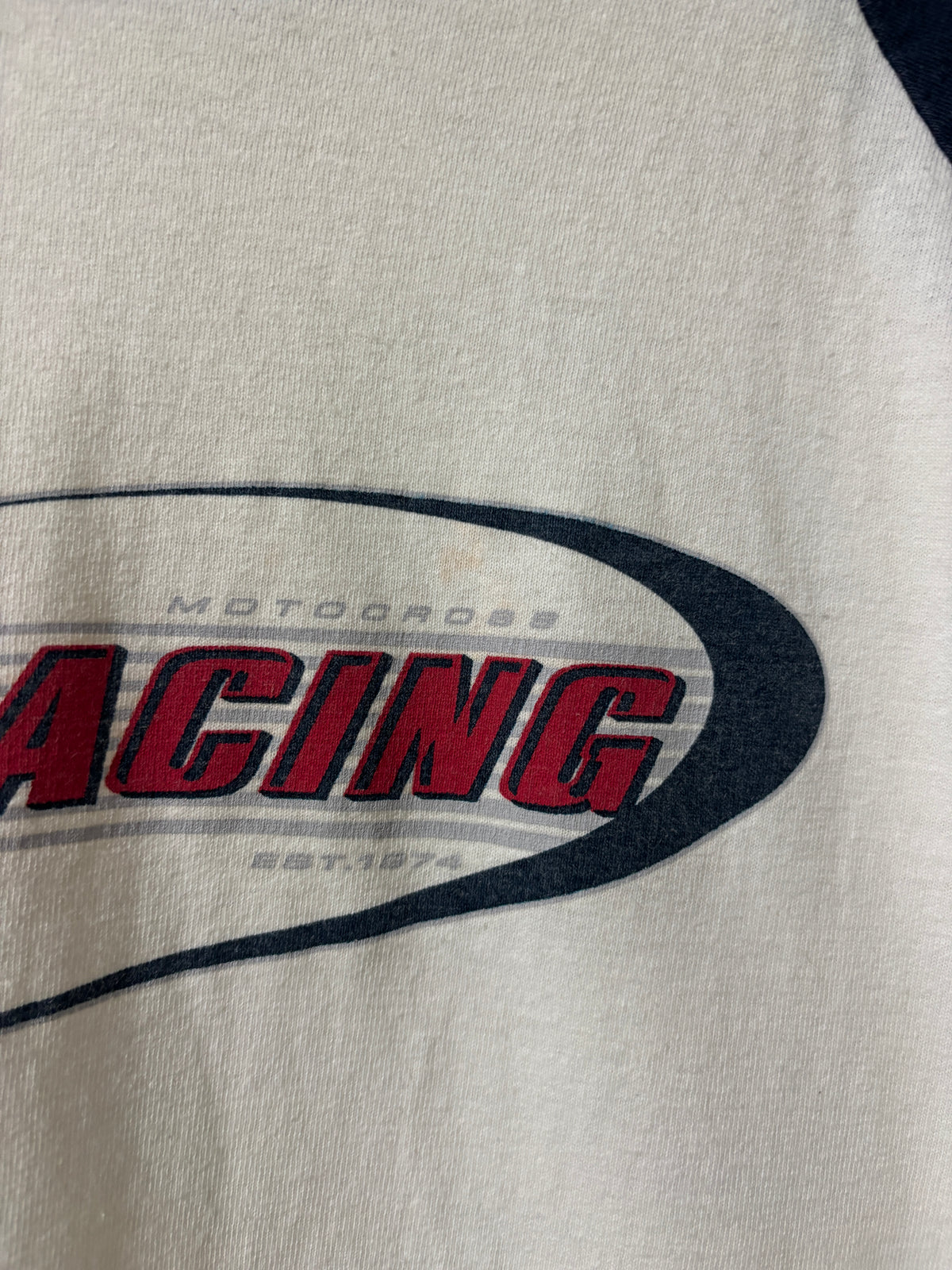 VINTAGE 2000S FOX RACING MOTOCROSS RAGLAN LONG SLEEVE T-SHIRT