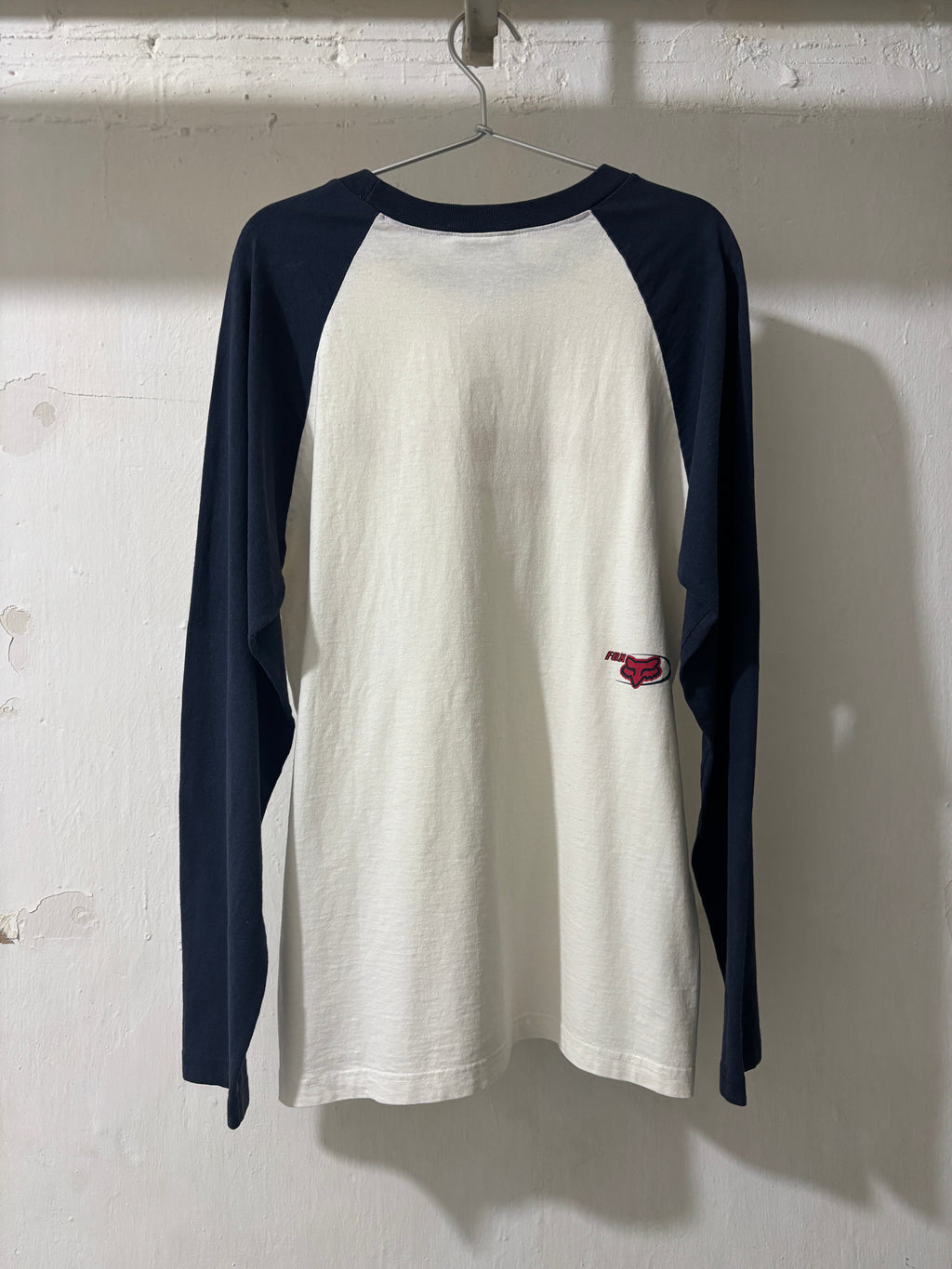 VINTAGE 2000S FOX RACING MOTOCROSS RAGLAN LONG SLEEVE T-SHIRT