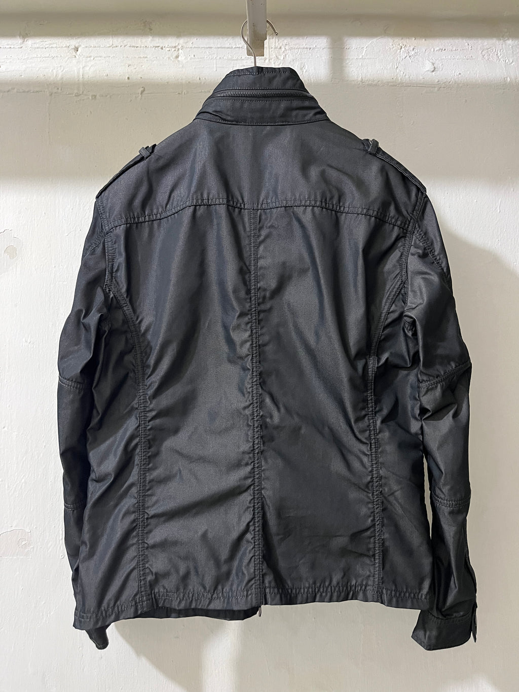 ARMANI JEANS POLY JACKET WITH MULTIPLE POCKETS IN GREY