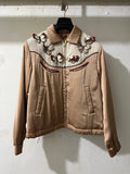 BROWN JACKET WITH BUTTERFLY EMBROIDERY
