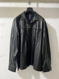 SHINYAKOZUKA HORIZONTAL FAUX LEATHER SHIRT