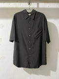 SILK BROWN PLAIN SS SHIRT