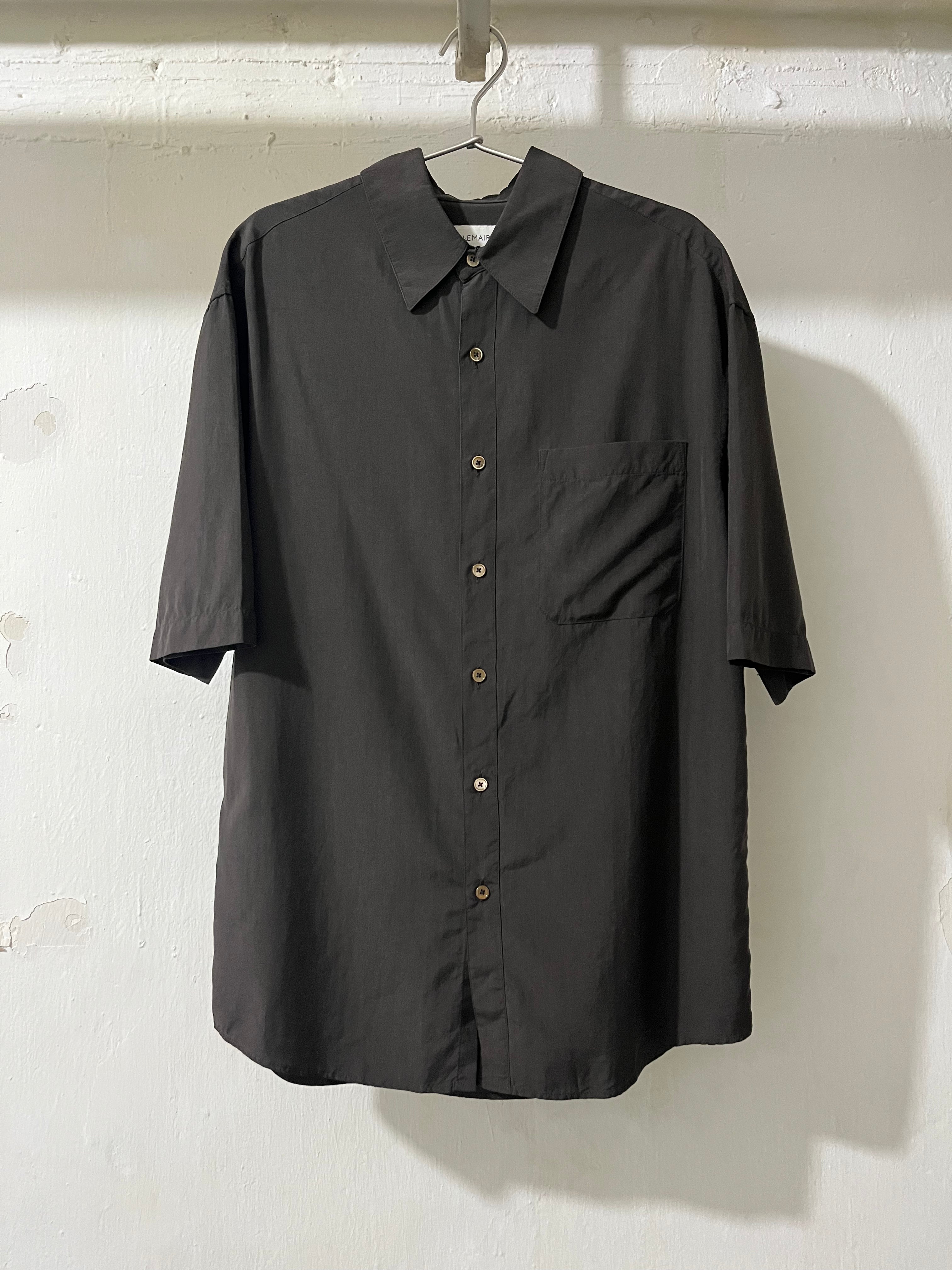 SILK BROWN PLAIN SS SHIRT
