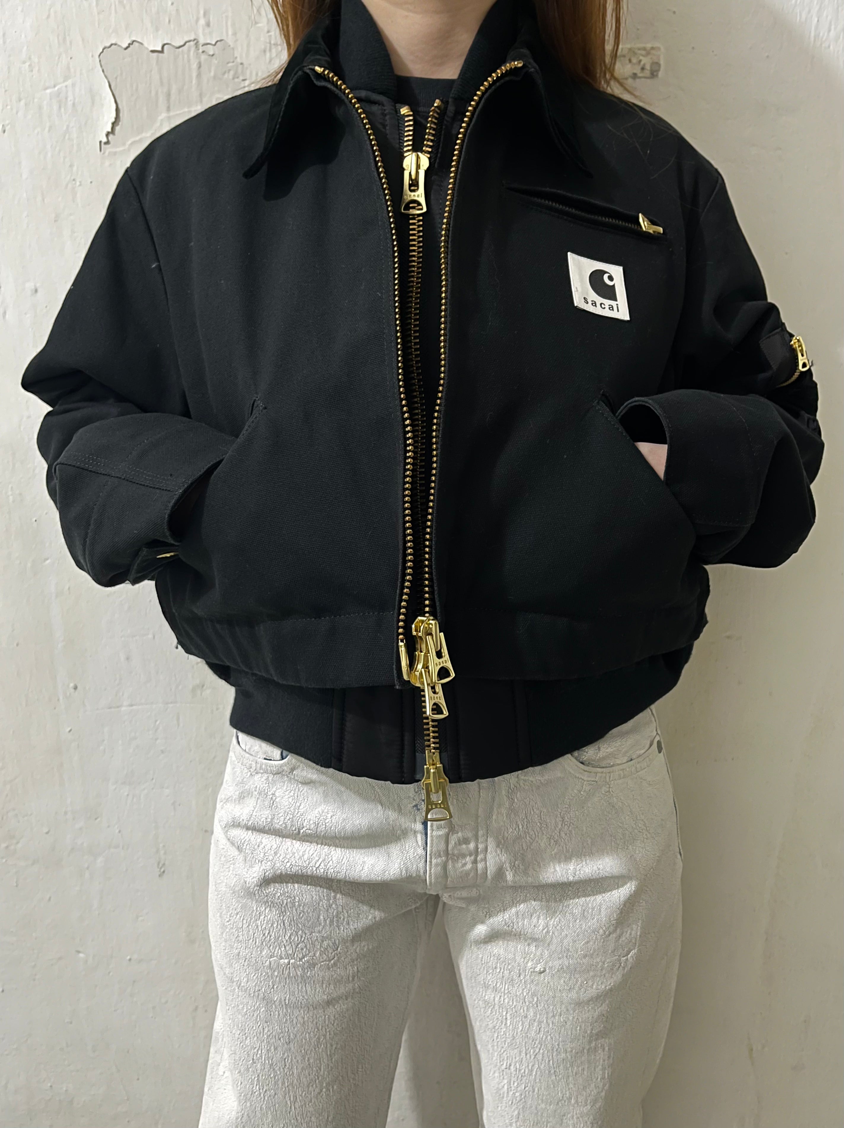FW23 SACAI X CARHARTT WIP WOMEN'S CANVAS MA-1 DETROIT JACKET