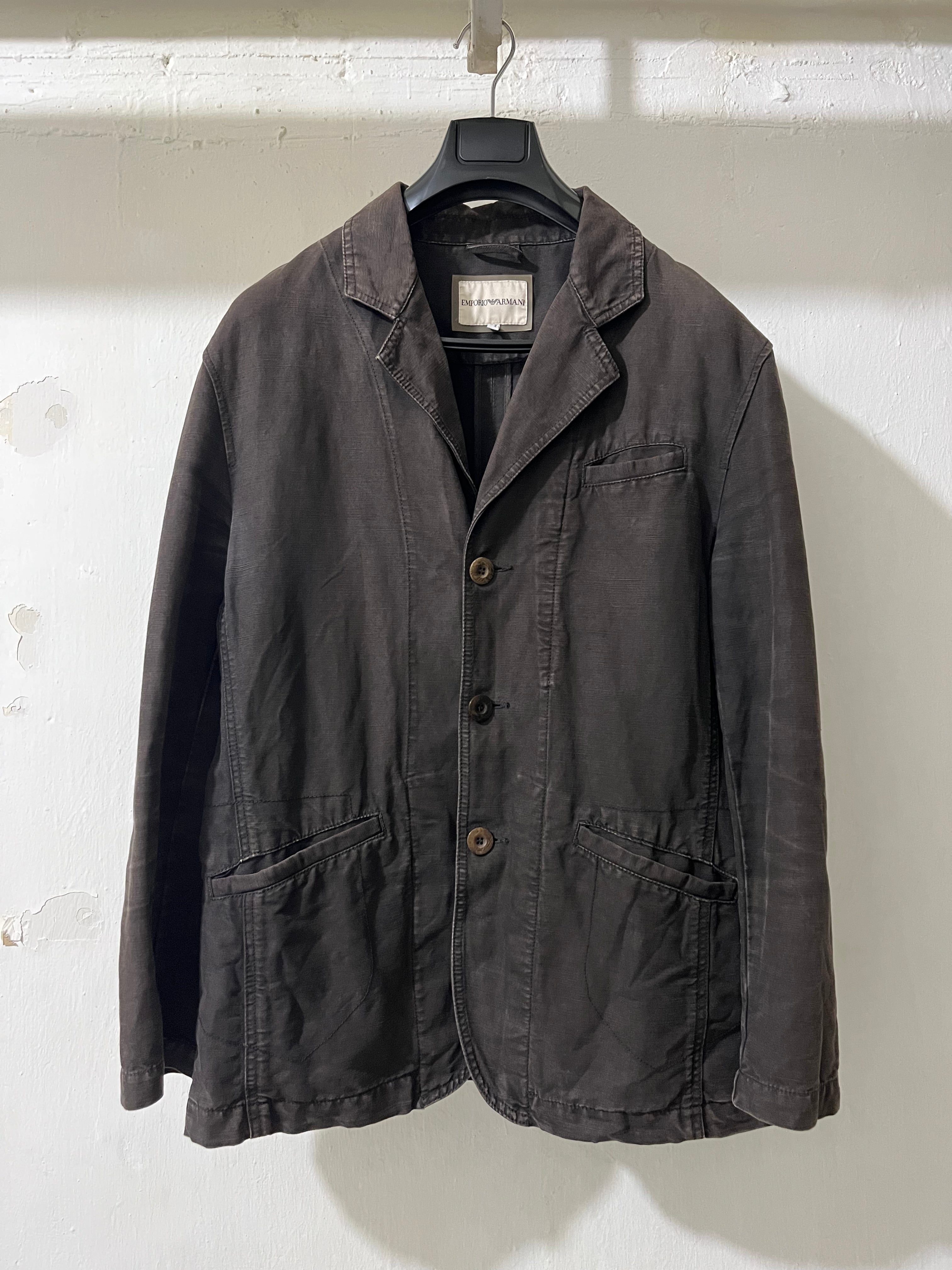 DARK BROWN WASHED BLAZER