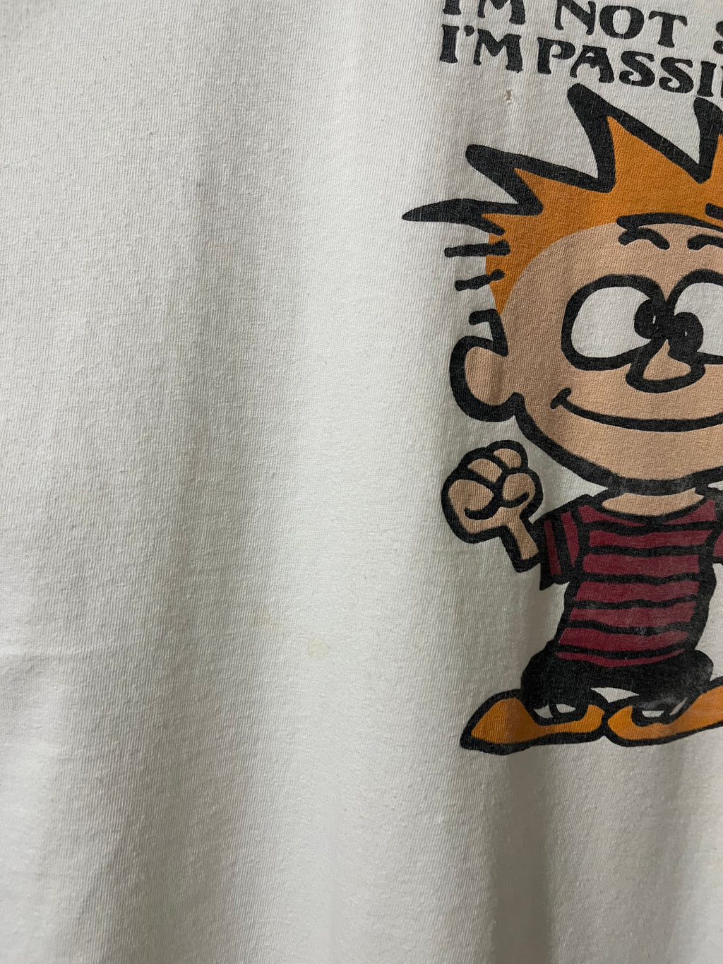 VINTAGE 2000S CALVIN AND HOBBES 'PASSING GAS' T-SHIRT