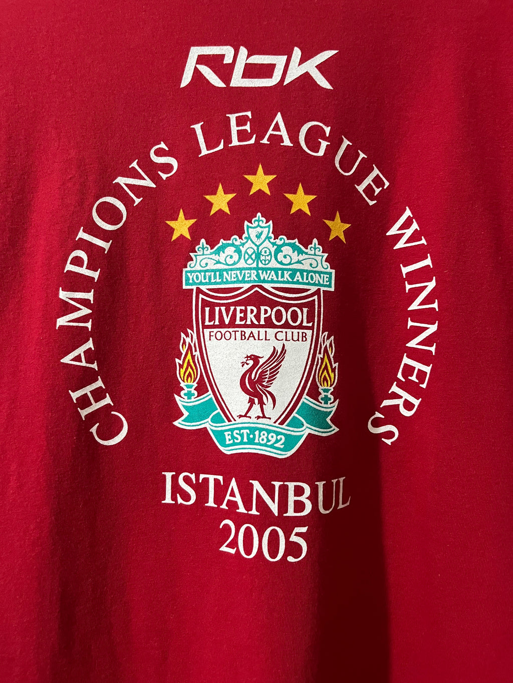 REEBOK LIVERPOOL ISTANBUL 2005 CHAMPIONS LEAGUE WINNERS T-SHIRT