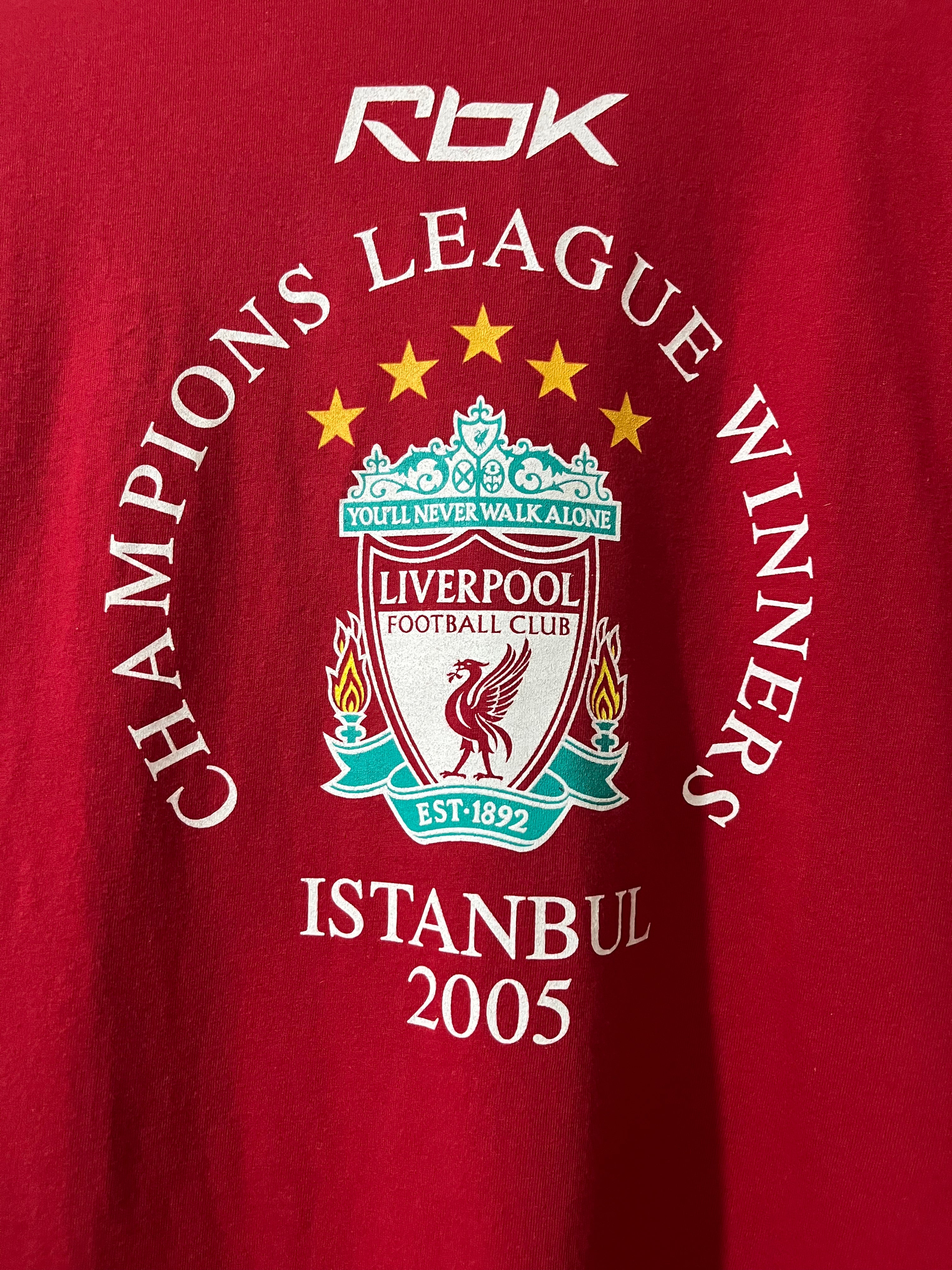 REEBOK LIVERPOOL ISTANBUL 2005 CHAMPIONS LEAGUE WINNERS T-SHIRT