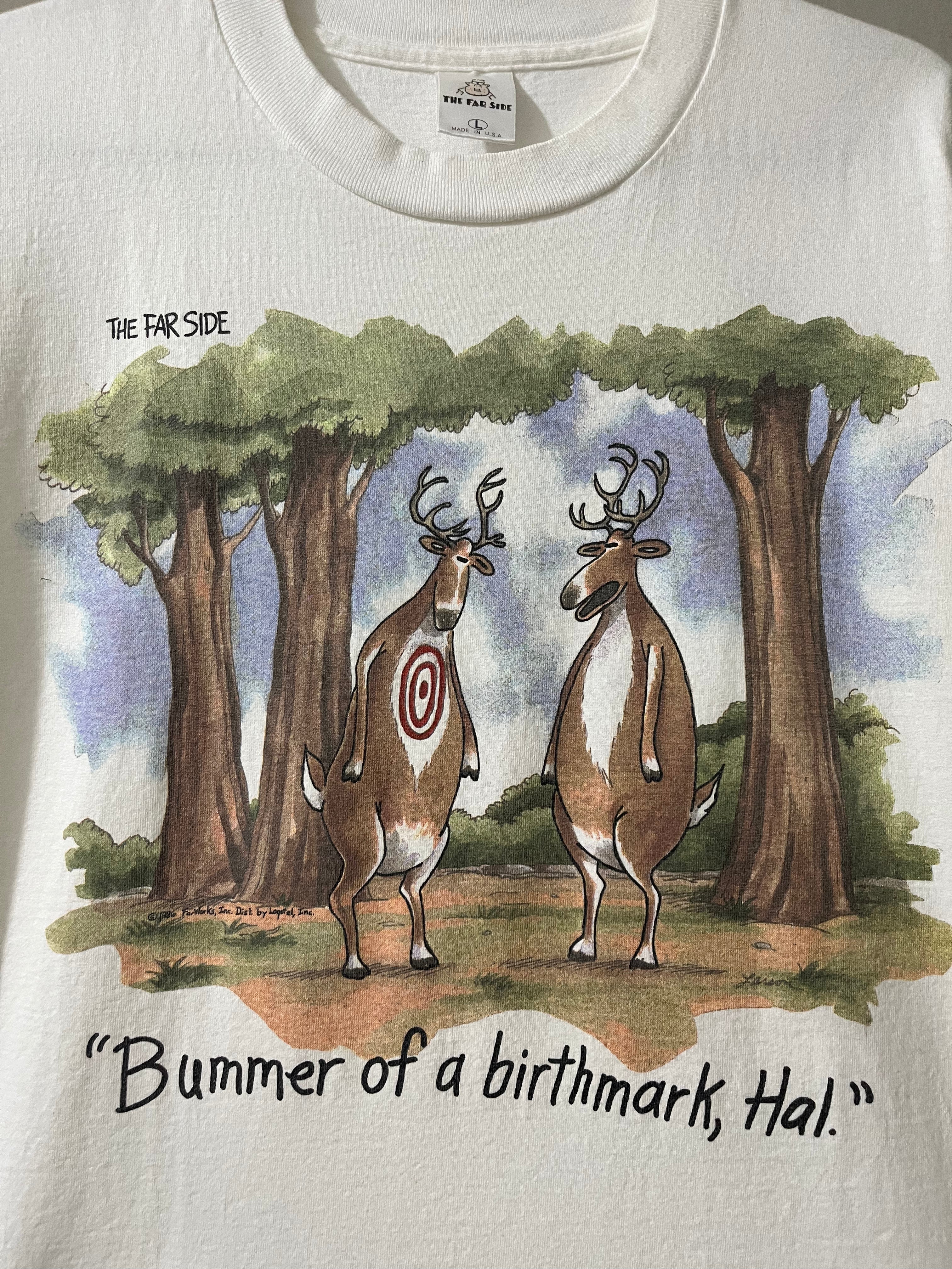 VINTAGE THE FAR SIDE 1990S 'BUMMER OF A BIRTHMARK, HAL' GRAPHIC T-SHIRT