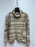 KIKO KOSTADINOV BEIGE STRIPED HIGH NECK SWEATER