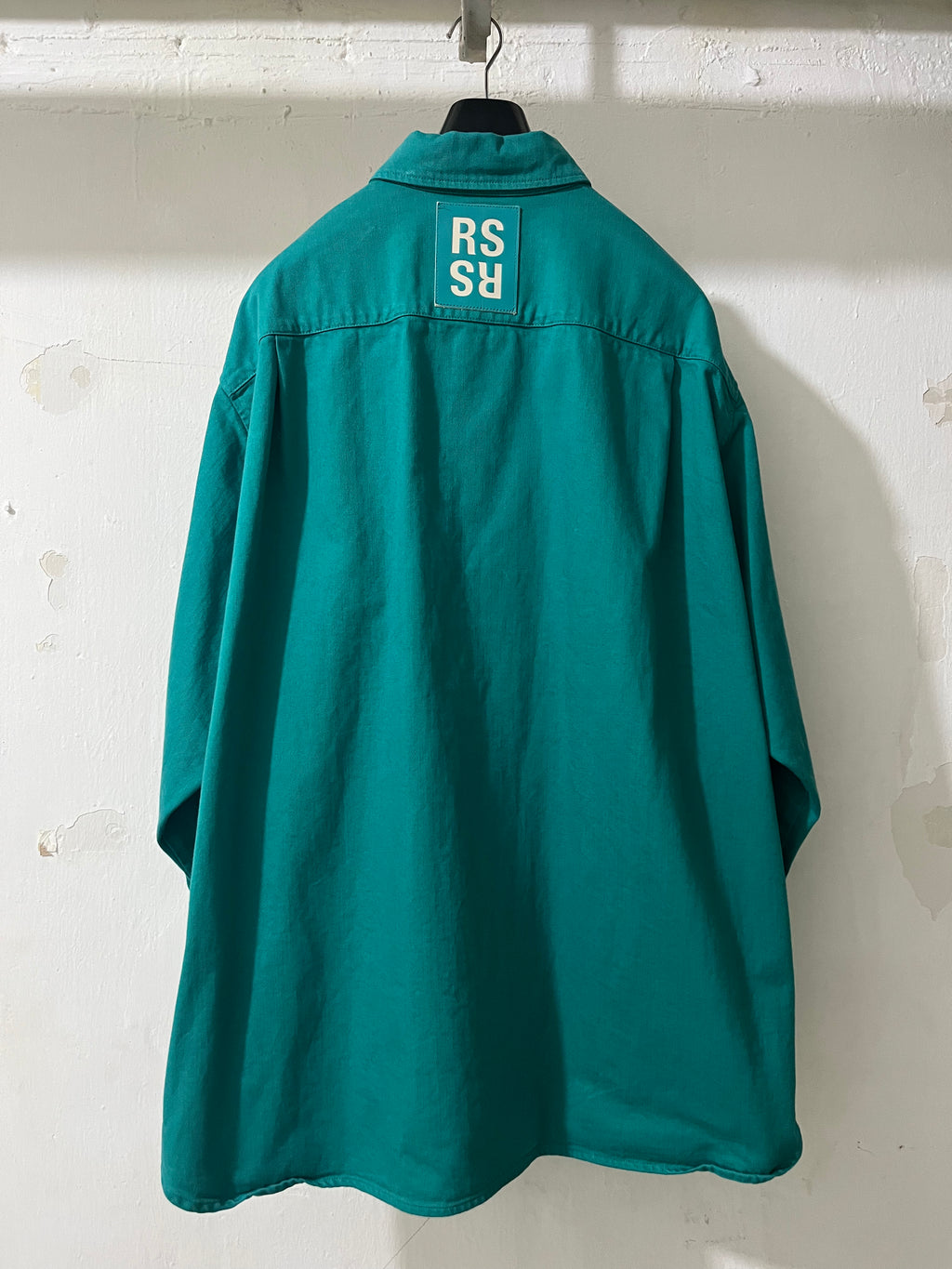 FW21 RAF SIMONS BIG FIT DENIM SHIRT 'PETROL'