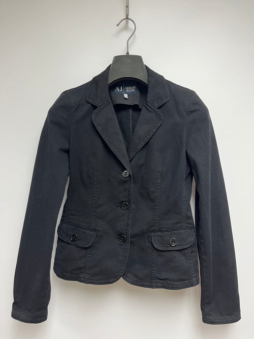 ARMANI JEANS BLACK CROPPED BLAZER TIGHT FITTING